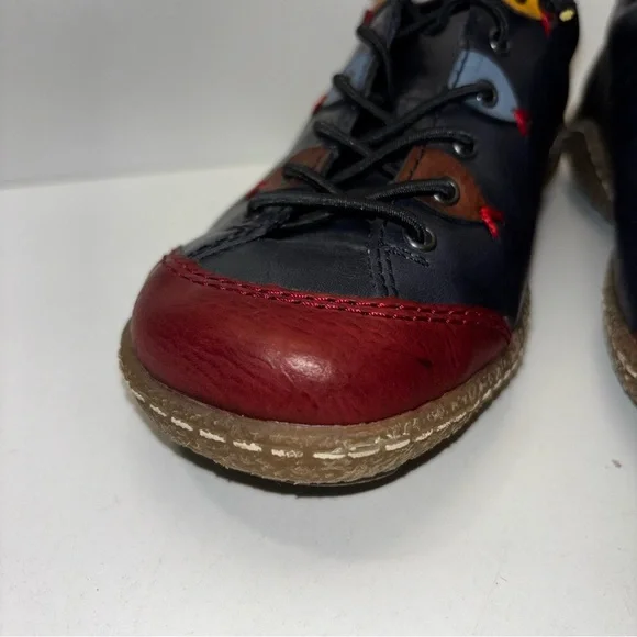 Rieker Liv 61 (L7561) sneakers in navy blue, red, and brown color block - Picture 5 of 11